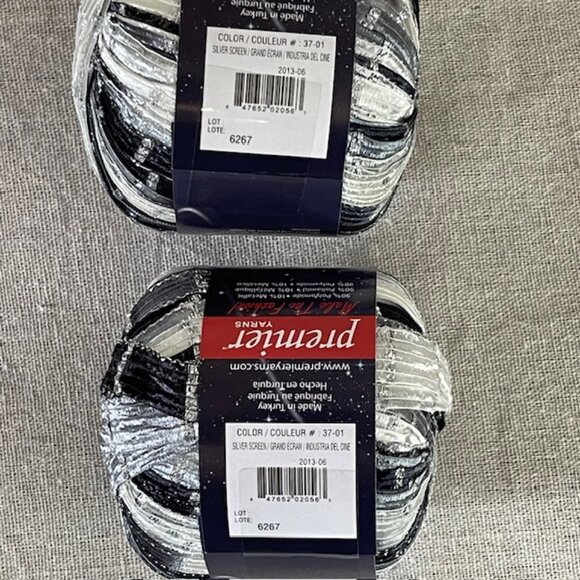 Lot of 2 Premier Yarns Starry Night 1.75oz 60 yds SILVER SCREEN 5-Bulky #37-01 - Picture 2 of 3